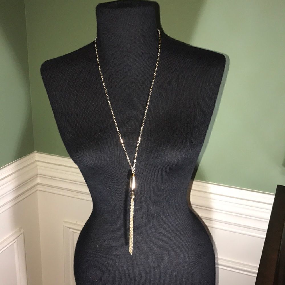 The Limited necklace all gold approximately 36”